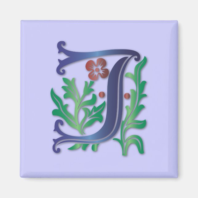 Fleur-de-lis J Monogram Magnet (Framsidan)