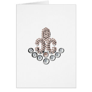 Fleur De Lis-jeweled Hälsningskort