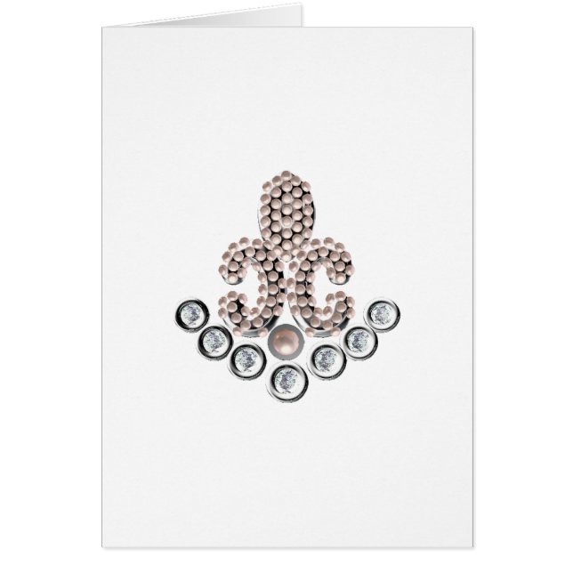 Fleur De Lis-jeweled Hälsningskort (Framsidan)