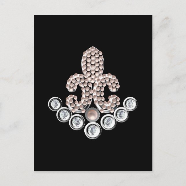 Fleur De Lis-jeweled Vykort (Framsida)