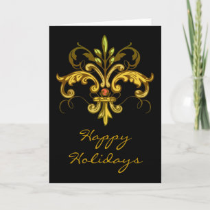 Fleur de lis Julafton Helgkort