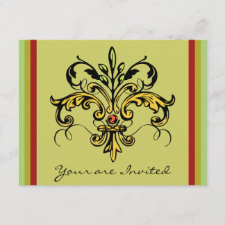 Fleur de lis Julafton Inbjudningar