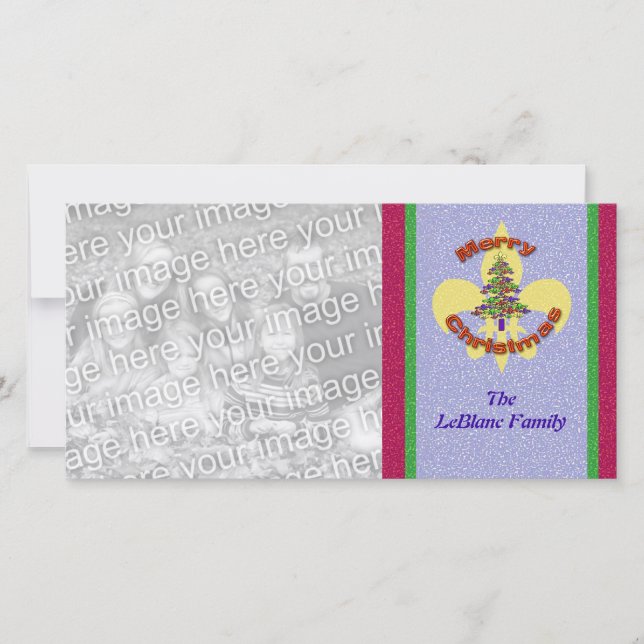 Fleur de Lis Julgran-fotokort Julkort (Framsida)