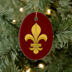 Fleur-de-lis Julgransprydnad Keramik