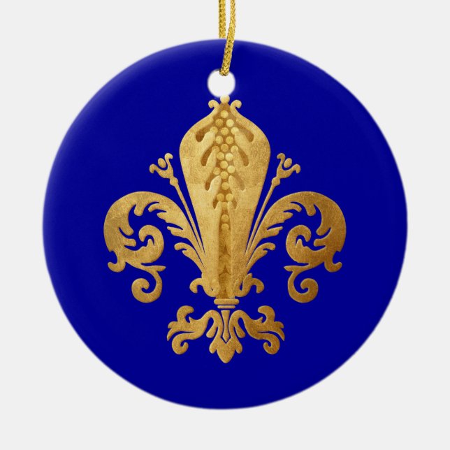 Fleur-de-lis Julgransprydnad Keramik (Framsidan)
