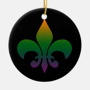 Fleur de lis julgransprydnad keramik