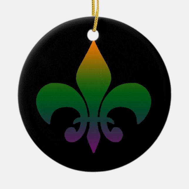 Fleur de lis julgransprydnad keramik (Framsidan)