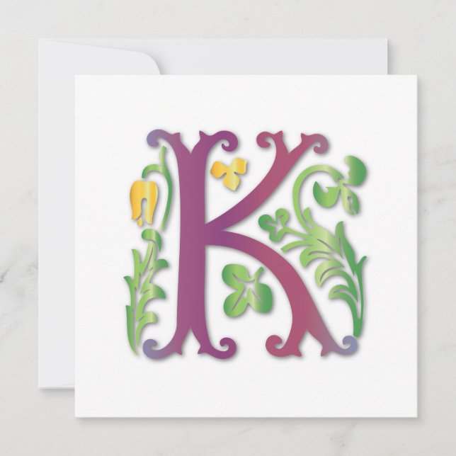 Fleur-de-lis K Monogram Inbjudningar (Framsida)