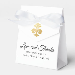 Fleur de Lis Kärlek Tack Guld Bröllop Presentaskar