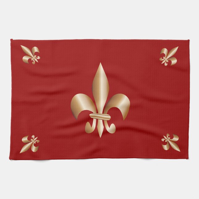 Fleur de lis kökshandduk (Horisontell)