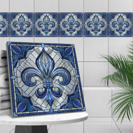 Fleur-de-lis - Konst av rostat glas Kakelplatta