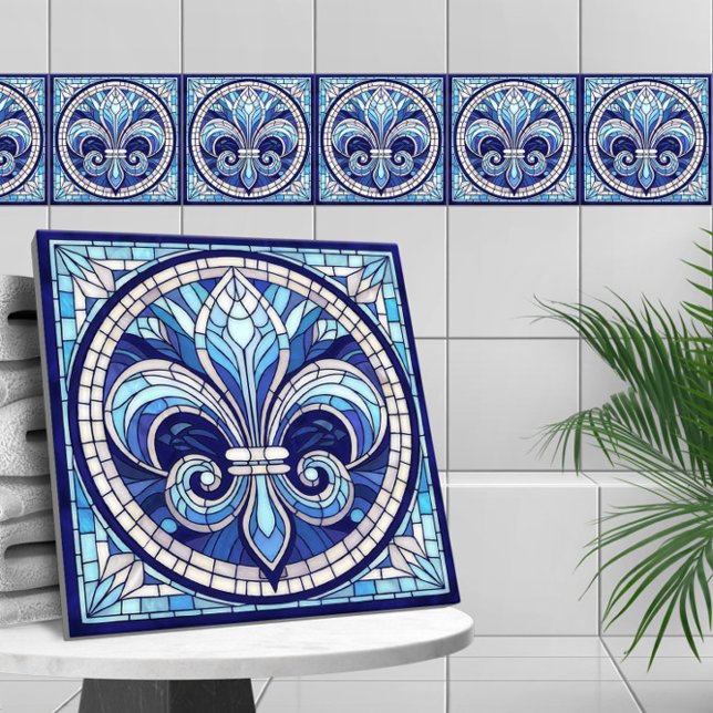 Fleur-de-lis - Konst av rostat glas Kakelplatta (Skapare uppladdad)