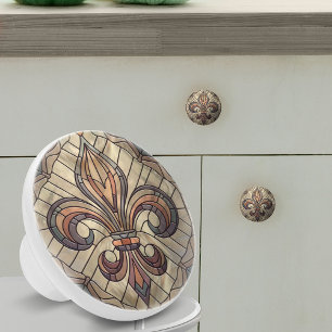 Fleur-de-lis - Konst av rostat glas Knopp