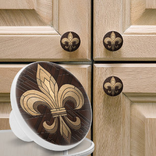 Fleur-de-lis - Konst av rostat glas Knopp