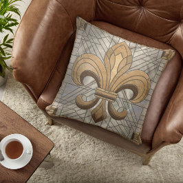 Fleur-de-lis - Konst av rostat glas Kudde