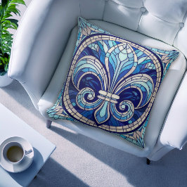Fleur-de-lis - Konst av rostat glas Kudde