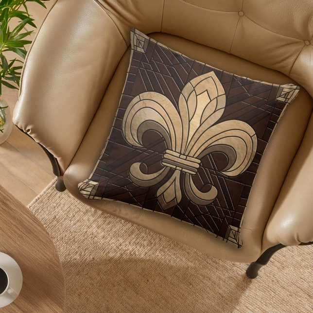 Fleur-de-lis - Konst av rostat glas Kudde (Skapare uppladdad)