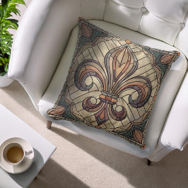 Fleur-de-lis - Konst av rostat glas Kudde