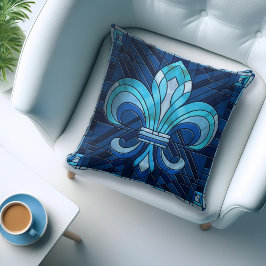 Fleur-de-lis - Konst av rostat glas Kudde