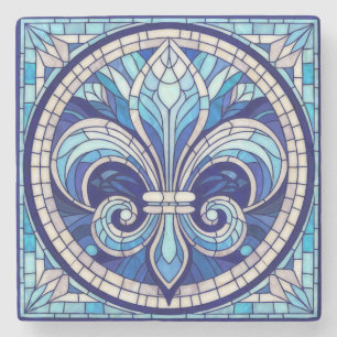 Fleur-de-lis - Konst av rostat glas Stenunderlägg