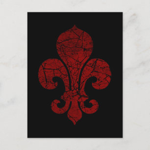 fleur-de-lis-krackad_red vykort