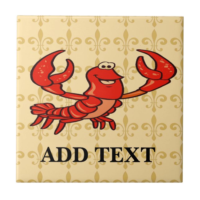Fleur De Lis Kräftor Kakelplatta (Framsidan)
