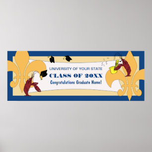 Fleur de Lis Kräftor Studenten Banner Poster