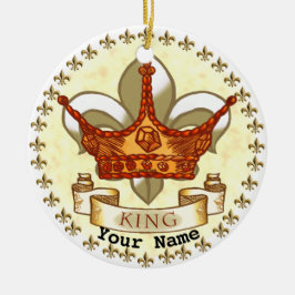 Fleur De Lis Krona Kung Pappa prydnad Julgransprydnad Keramik