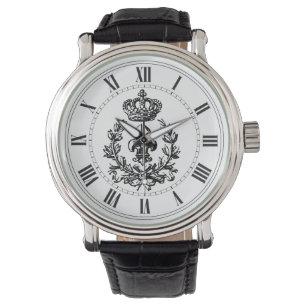 Fleur-de-lis, krona och kran armbandsur