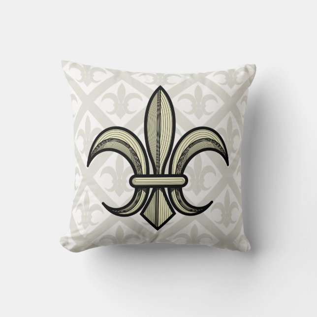 Fleur-de-Lis kudder (guld & silver) Kudde (Framsida)