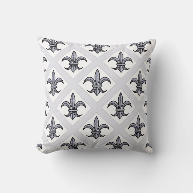 Fleur-de-Lis kudder (silver) Kudde (Framsida)