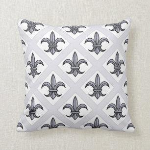 Fleur-de-Lis kudder (silver) Kudde