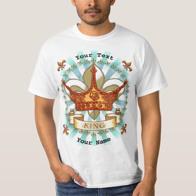 Fleur De Lis Kung Pappa anpassningsbar t-shirt (Framsida)