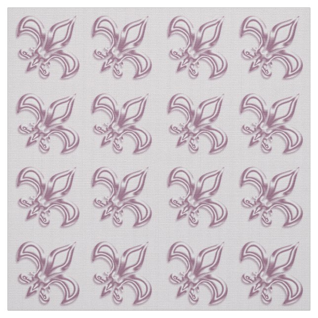 Fleur de Lis kungligt rosa metalliskt mönster Tyg (Provkarta)