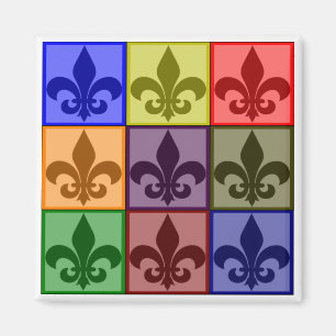 Fleur de Lis Kvadrera magnet