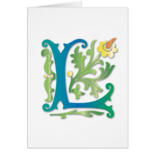 Fleur-de-lis L Monogram Hälsningskort