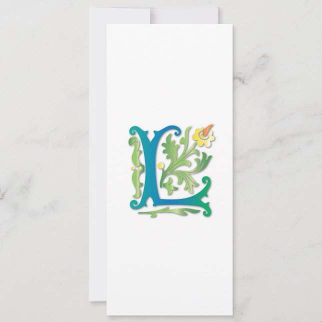 Fleur-de-lis L Monogram Inbjudningar (Framsida)