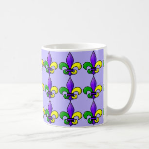 Fleur-de-lis Lila Grönt Guld Kaffemugg