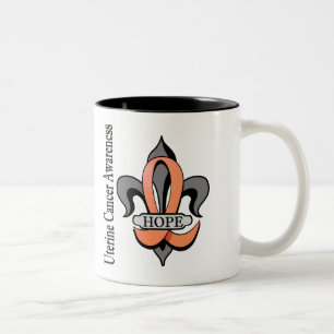 Fleur De Lis Livmoder- cancerhopp Två-Tonad Mugg