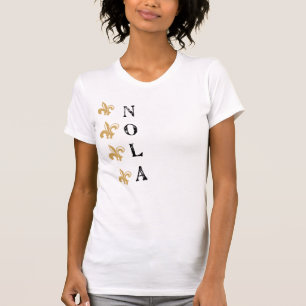 Fleur De Lis Lodrät NOLA Vtg utslagsplats T-shirt