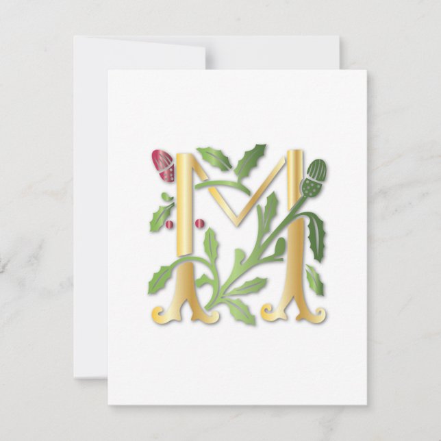 Fleur-de-lis M Monogram Inbjudningar (Framsida)