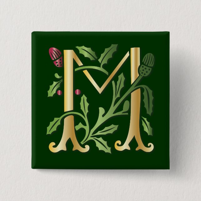 Fleur-de-lis M Monogram Knapp (Framsida)