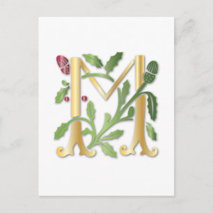 Fleur-de-lis M Monogram Vykort