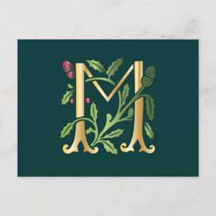 Fleur-de-lis M Monogram Vykort