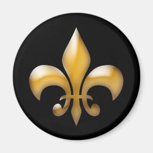 Fleur de Lis Magnet i svart och guld