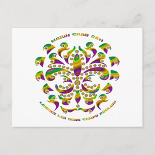 fleur de lis Mardi-Gras 2011 V-2 Vykort