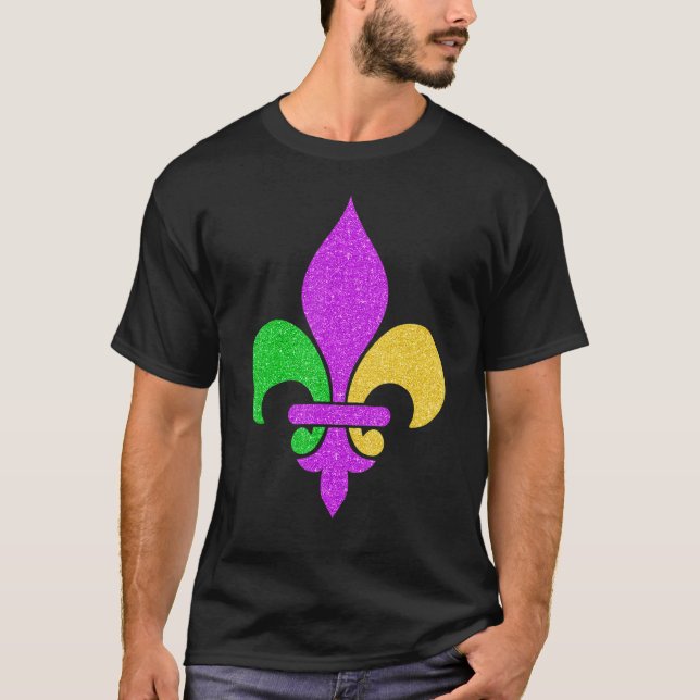 Fleur De Lis Mardi Gras 2023 Adult Men Women Boys  T Shirt (Framsida)