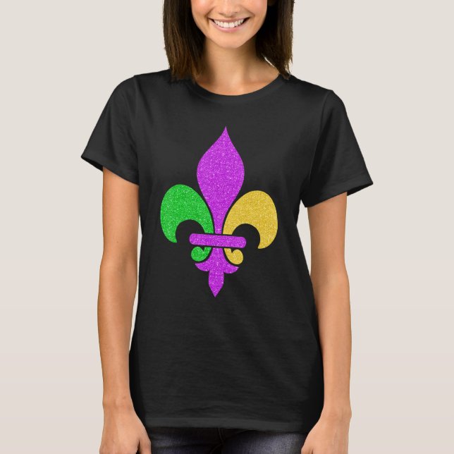 Fleur De Lis Mardi Gras 2023 Adult Men Women Boys  T Shirt (Framsida)