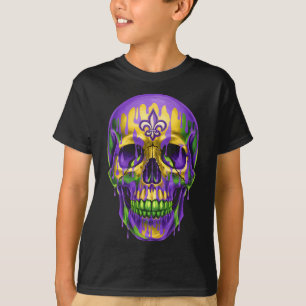 Fleur De Lis Mardi Gras Döskallar Manar Women Girl T Shirt