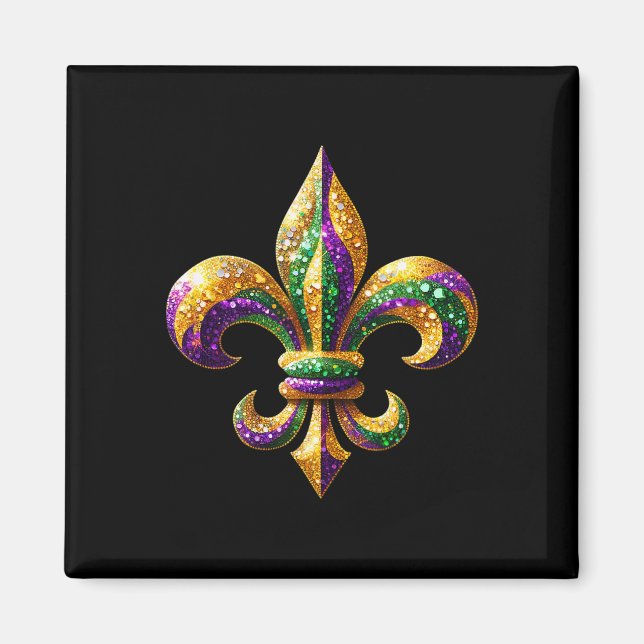 Fleur-de-lis Mardi Gras Symbol Carnival Parad Cos Magnet (Framsidan)